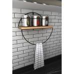 Sürtaş Banyo / Mutfak Havluluk Rafı Siyah - Ahşap