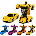 Sürtmeli Otomatik Dönüşen Robot Araba Oyuncak, Çarp-Dönüş Mekanizmalı, Mavi, Sarı, Turuncu, Mor, 3+ Yaş