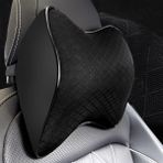 Sürüş için Araba Boyun Yastığı, Ayarlanabilir Kayışlı Boyun Ağrısı Giderme için Araba Kafalık Boyun Destek Yastığı, Rahat Ergonomik Tasarım%100 Hafızalı Köpük, Nefes Alabilir Deri Kılıf Siyah.