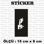 Sus Konusma Kadin 2 Adet Sticker - Araba Motosiklet Kask Buzdolabi Cam Otomobil Atv Laptop Tablet Duvar Stickeri