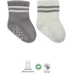 SÜS Mey Ithalat® Çemberli Kaymaz Soket Çorap 2'li BS10125 Gri Ekru