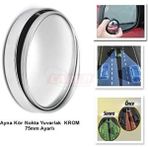 ŞüsCarOto Aksesuar Carub Açısı Ayarlanabilir 75 mm Krom Yuvarlak Kör Nokta Aynası