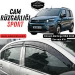 ŞüsCarOto Aksesuar Citroen Berlingo Mk3 2019 Sonrası Uyumlu Mugen Cam Rüzgarlığı Seti Piano Black 4\'lü Ithal Parlak Siyah