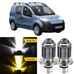 ŞüsCarOto Aksesuar Citroen Nemo 2008-2022 Uyumlu Mercekli Far Ampulü LED Xenon Çift Renk Sarı-Beyaz Far Şimşek Etkili Csp LED Lamba Uzun Kısa 2 Adet Takım