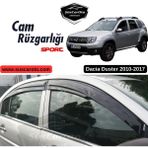 ŞüsCarOto Aksesuar Dacia Duster 2010-2017 Uyumlu Mugen Cam Rüzgarlığı Seti Piano Black 4'lü