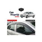 ŞüsCarOto Aksesuar Fiat Linea 2007-2015 Uyumlu Mugen Cam Rüzgarlığı Seti Piano Black 4'lü Ithal