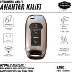 ŞüsCarOto Aksesuar Ford Focus Fiesta Kuga Mondeo Puma Ranger Ecosport Bmax Cmax Smax Sustalı Anahtar Uyumlu Silikon Anahtar Kılıfı Oto Anahtar Kabı Darbe Emici Anahtarlık Koyu Titan Gri