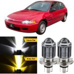 ŞüsCarOto Aksesuar Honda Civic 1991-1995 Uyumlu Mercekli Far Ampulü LED Xenon Çift Renk Sarı-Beyaz Far Şimşek Etkili Csp LED Lamba Uzun Kısa 2 Adet Takım