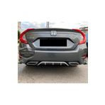 ŞüsCarOto Aksesuar Honda Civic FC5 2016-2021 Uyumlu Siyah Gri Difüzör Tırnaklı Kare Egzoz Arka Tampon Eki İthal
