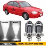 ŞüsCarOto Aksesuar Hyundai Accent Milenyum 2000-2003 Uyumlu Mercekli Far Ampulü LED Xenon Beyaz Renk Far Şimşek Etkili Csp LED Lamba Uzun Kısa 2 Adet Takım