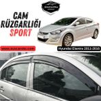 ŞüsCarOto Aksesuar Hyundai Elantra 2011-2016 Uyumlu Mugen Cam Rüzgarlığı Seti Piano Black 4\'lü Ithal Parlak Siyah