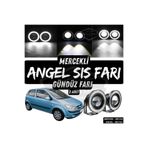 ŞüsCarOto Aksesuar Hyundai Getz 2002–2011 Uyumlu Mercekli Angel Sis Farı Metal 76 mm Beyaz Halkalı Gündüz Farı 2 Adet