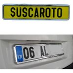 ŞüsCarOto Aksesuar Krom Çerçeveli Esnek Araç Takmatik Plakalık Oto Plakalık Plaka Altı Altlığı Plaka Tutucu Yeni Nesil Plakalık 1 Adet