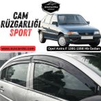 ŞüsCarOto Aksesuar Opel Astra F 1991-1998 Hb-Sedan Uyumlu Mugen Cam Rüzgarlığı Seti Piano Black 4\'lü Ithal Parlak Siyah
