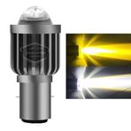 ŞüsCarOto Aksesuar Otomobil Araç Motosiklet Mercekli Far Ampulü LED Far Çift Renk Sarı-Beyaz Csp LED Lamba Delici Yayıcı S2 Uzun Kısa 1 Adet BA20D H6