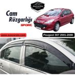 ŞüsCarOto Aksesuar Peugeot 307 2001-2008 Uyumlu Mugen Cam Rüzgarlığı Seti Piano Black 4'lü