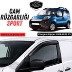 ŞüsCarOto Aksesuar Peugeot Bipper 2008-2022 Uyumlu Mugen Cam Rüzgarlığı Seti Piano Black 2\'li Ithal Parlak Siyah