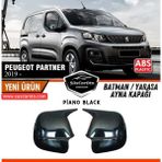 ŞüsCarOto Aksesuar Peugeot Partner 2019 Sonrası Uyumlu Batman Yarasa Ayna Kapağı Piano Black Abs Plastik Sağ Sol Takım - Sağ - Sol