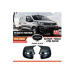 ŞüsCarOto Aksesuar Peugeot Partner 2019 Sonrası Uyumlu Batman Yarasa Ayna Kapağı Piano Black ABS Plastik Sağ Sol Takım