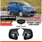 ŞüsCarOto Aksesuar Peugeot Rifter 2019 Sonrası Uyumlu Batman Yarasa Ayna Kapağı Piano Black Abs Plastik Sağ Sol Takım - Sağ - Sol