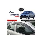 ŞüsCarOto Aksesuar Renault Clio 2 Symbol Hb&sedan 1998-2008 Uyumlu Mugen Cam Rüzgarlığı Seti Piano Black 4'lü Ithal
