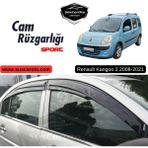 ŞüsCarOto Aksesuar Renault Kangoo 2 2008-2021 Uyumlu Mugen Cam Rüzgarlığı Seti Piano Black 4'lü