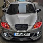 ŞüsCarOto Aksesuar Seat Leon Mk2 2005-2008 Makyajsız Kasa Ile Uyumlu Batman Yarasa Ayna Kapağı Piano Black Abs Plastik - Sağ - Sol