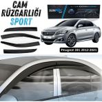 ŞüsCarOto Aksesuar Sunplex Peugeot 301 2012-2021 Uyumlu Spor Cam Rüzgarlığı Seti Piano Black 4\'lü Parlak Siyah