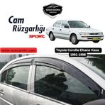 ŞüsCarOto Aksesuar Toyota Corolla AE101 Efsane Kasa 1991-1998 Uyumlu Mugen Cam Rüzgarlığı Seti Piano Black 4'lü İthal