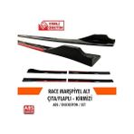 ŞüsCarOto Aksesuar Üniversal Piano Black Kulaklı Flaplı Yan Marşpiyel Lipi Marşpiyel Bıçağı Kırmızı 210 cm