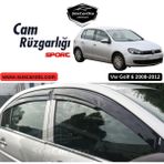 ŞüsCarOto Aksesuar Vw Golf 6 2008-2012 Uyumlu Mugen Cam Rüzgarlığı Seti Piano Black 4'lü