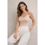 Süsen Lingerie Kadın Askılı Günlük Pamuklu Atlet, Kadın Fitilli Atlet, Kadın Günlük Atlet - 2XL - Ten