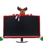 SUSHAFEN 1 Paket Noel Bilgisayar Monitörü Sınır Kapağı TV Monitör Kapağı Elastik Dizüstü Bilgisayar Kapağı Noel Ev Ofis Bilgisayar Dekorasyonu için - Elk