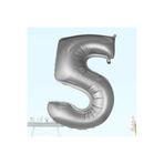 Süsle Baby Party 5 Yaş Rakam Folyo Balon Gümüş Renk Doğum Günü Yaş Balonu 100 Cm (1 Metre)