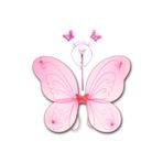Süsle Baby Party Kelebek Kanat, Asa Ve Taç 3lü Set - Pembe