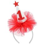 SüSLe Bebek ve Parti 1 Yaş Doğum Günü Tacı - Kırmızı