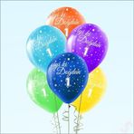 SüSLe Bebek ve Parti 1 Yaş İyi ki Doğdun Çok Renkli Pastel Balon, 30cm x 8 Adet