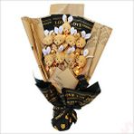 SüSLe Bebek ve Parti 9 Kahve Pelüş Tavşanlı Led Işıklı Buket, 65cm X 45cm Çok Renkli