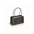 SüSLe Bebek ve Parti Altın Çerçeveli Karton Hediye Çantası 22×14×11 cm – Siyah