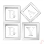 SüSLe Bebek ve Parti Baby Yazılı Şeffaf Balon Kutusu, 30cm x 4 Adetli Set - Beyaz