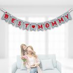 SüSLe Bebek ve Parti Best Mommy Simli Eva Uzar Yazı - 1.55 Mt Çok Renkli