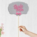 SüSLe Bebek ve Parti Bride To Be Konuşma Balonu Çubuğu - Gümüş ve Pembe Çok Renkli