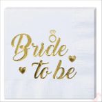 SüSLe Bebek ve Parti Bride To Be Peçete, 16 Adet - Altın