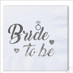 SüSLe Bebek ve Parti Bride To Be Peçete, 16 Adet - Gümüş