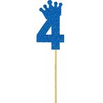 SüSLe Bebek ve Parti Eva Simli Rakam Pasta Süsü, 19cm x 7,5cm - 1 Adet Mavi 4
