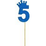 SüSLe Bebek ve Parti Eva Simli Rakam Pasta Süsü, 19cm x 7,5cm - 1 Adet Mavi 5