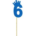 SüSLe Bebek ve Parti Eva Simli Rakam Pasta Süsü, 19cm x 7,5cm - 1 Adet Mavi 6