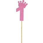SüSLe Bebek ve Parti Eva Simli Rakam Pasta Süsü, 19cm x 7,5cm - 1 Adet Pembe 1