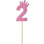 SüSLe Bebek ve Parti Eva Simli Rakam Pasta Süsü, 19cm x 7,5cm - 1 Adet Pembe 2