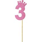SüSLe Bebek ve Parti Eva Simli Rakam Pasta Süsü, 19cm x 7,5cm - 1 Adet Pembe 3